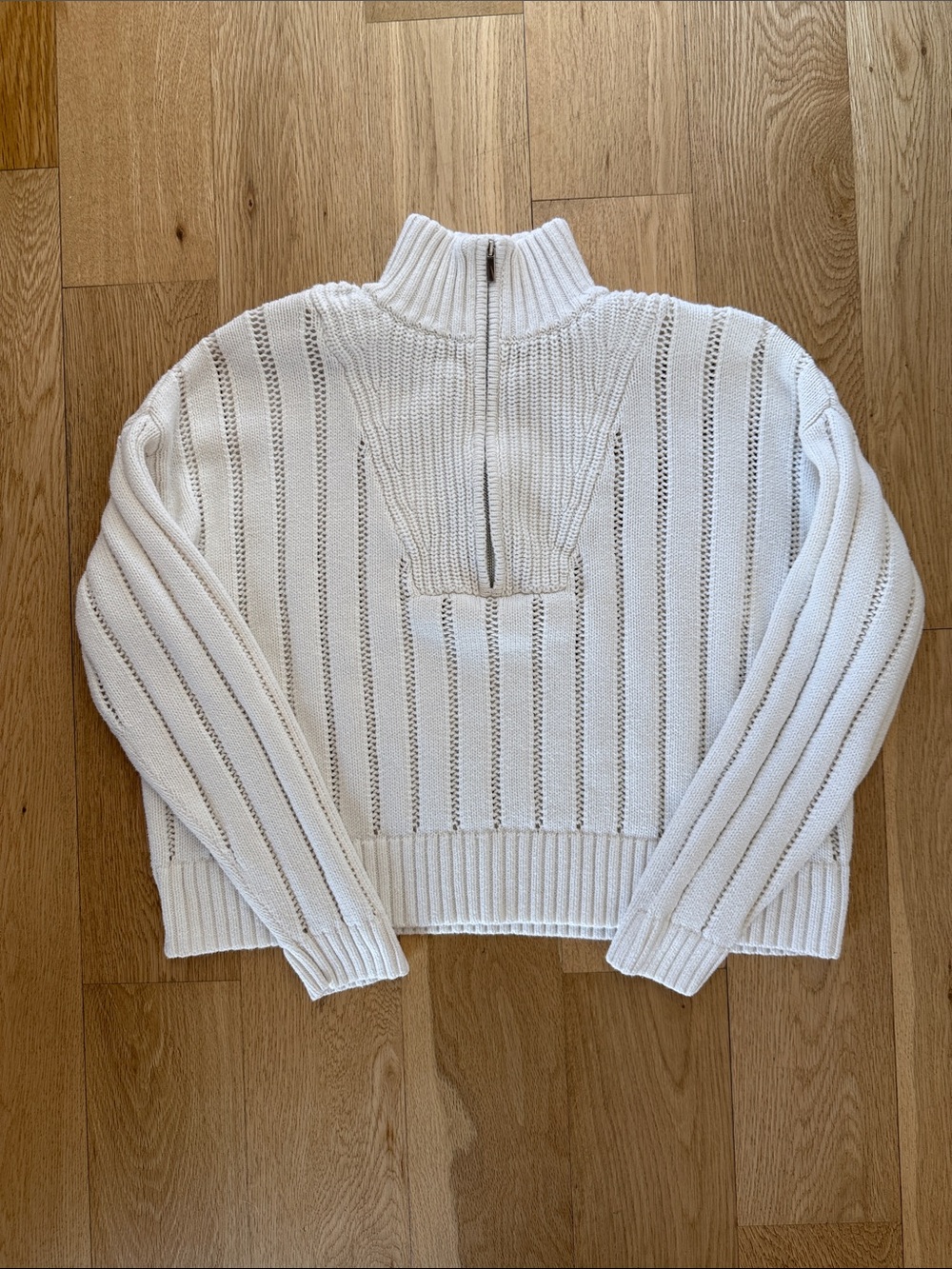 a new day Cream Zip-Neck Ribbed Sweater